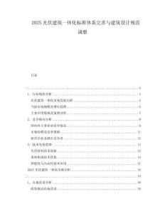 2025光伏建筑一体化标准体系完善与建筑设计规范调整