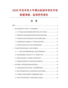 2025年及未來(lái)5年漂白起絨布項(xiàng)目市場(chǎng)數(shù)據(jù)調(diào)查、監(jiān)測(cè)研究報(bào)告