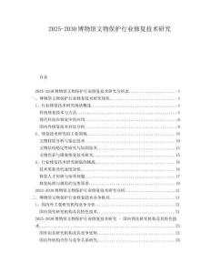 2025-2030博物馆文物保护行业修复技术研究