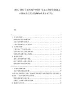 2025-2030节能照明产品推广实施过程存在问题及市场拓展投资评估规划研究分析报告