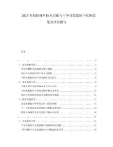 2025光刻膠材料技術(shù)突破與半導(dǎo)體制造國產(chǎn)化配套能力評估報告