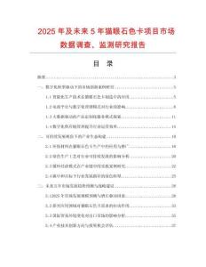 2025年及未來5年貓眼石色卡項目市場數據調查、監測研究報告