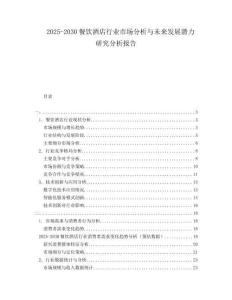 2025-2030餐飲酒店行業(yè)市場(chǎng)分析與未來(lái)發(fā)展?jié)摿ρ芯糠治鰣?bào)告