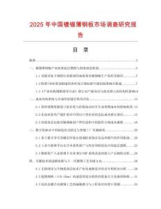 2025年中國鍍錫薄鋼板市場調查研究報告