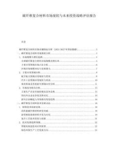 碳纖維復合材料市場現(xiàn)狀與未來投資戰(zhàn)略評估報告