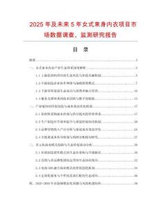 2025年及未來5年女式束身內衣項目市場數(shù)據(jù)調查、監(jiān)測研究報告