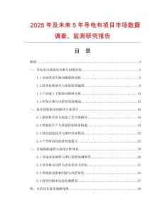 2025年及未来5年导电布项目市场数据调查、监测研究报告