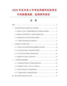 2025年及未来5年单拉伸缩耳机线项目市场数据调查、监测研究报告