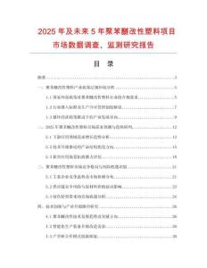 2025年及未來5年聚苯醚改性塑料項目市場數據調查、監測研究報告