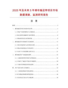 2025年及未來5年棉布輸送帶項目市場數據調查、監測研究報告