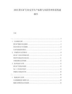 2025滑石礦行業(yè)安全生產(chǎn)標準與風險管理體系構建報告