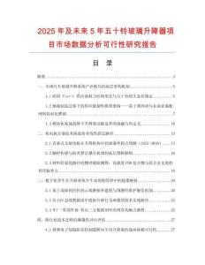 2025年及未來5年五十鈴玻璃升降器項目市場數(shù)據(jù)分析可行性研究報告