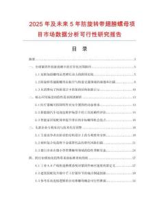 2025年及未來5年防旋轉帶翅膀螺母項目市場數據分析可行性研究報告