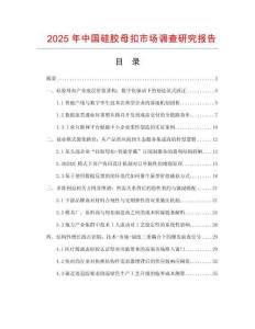 2025年中國硅膠母扣市場調查研究報告