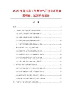 2025年及未來5年整體氣門項目市場數據調查、監測研究報告