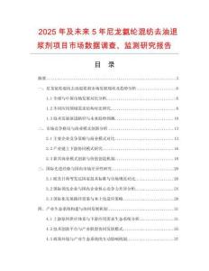 2025年及未來5年尼龍氨綸混紡去油退漿劑項目市場數(shù)據(jù)調(diào)查、監(jiān)測研究報告