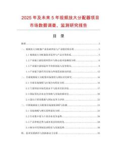 2025年及未來(lái)5年視頻放大分配器項(xiàng)目市場(chǎng)數(shù)據(jù)調(diào)查、監(jiān)測(cè)研究報(bào)告