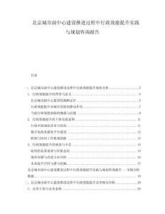 北京城市副中心建设推进过程中行政效能提升实践与规划咨询报告
