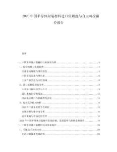 2026中國半導(dǎo)體封裝材料進(jìn)口依賴度與自主可控路徑報(bào)告