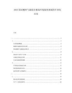 2025鋁硅酸鈣氣凝膠在極端環境隔熱領域的軍事化應用