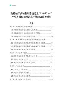 數控鉆床多軸聯動系統行業2026-2030年產業發展現狀及未來發展趨勢分析研究