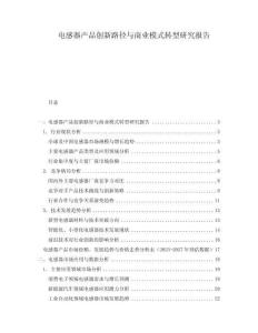 電感器產(chǎn)品創(chuàng)新路徑與商業(yè)模式轉(zhuǎn)型研究報告