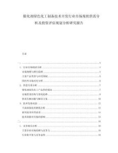 催化劑綠色化工制備技術(shù)開發(fā)行業(yè)市場現(xiàn)狀供需分析及投資評估規(guī)劃分析研究報告