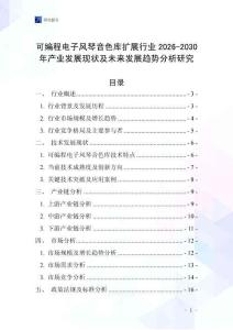 可編程電子風(fēng)琴音色庫擴(kuò)展行業(yè)2026-2030年產(chǎn)業(yè)發(fā)展現(xiàn)狀及未來發(fā)展趨勢(shì)分析研究