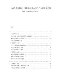 2025光伏儲(chǔ)能一體化系統(tǒng)核心組件產(chǎn)業(yè)鏈競(jìng)爭(zhēng)格局及商業(yè)價(jià)值評(píng)估報(bào)告