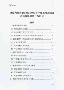 橡膠內胎行業2026-2030年產業發展現狀及未來發展趨勢分析研究
