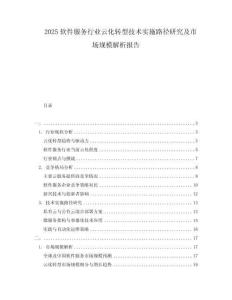 2025軟件服務(wù)行業(yè)云化轉(zhuǎn)型技術(shù)實施路徑研究及市場規(guī)模解析報告