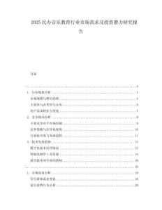 2025民辦音樂教育行業(yè)市場需求及投資潛力研究報告
