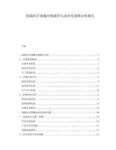 創(chuàng)新醫(yī)療器械審批路徑與商業(yè)化策略分析報告