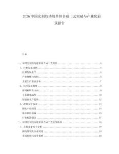 2026中國光刻膠功能單體合成工藝突破與產(chǎn)業(yè)化前景報告