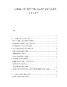 工業(yè)機器人國產(chǎn)替代空間及核心部件突破與私募股權(quán)布局報告