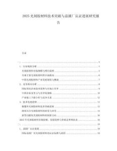 2025光刻胶材料技术突破与晶圆厂认证进展研究报告