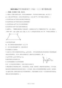 2025-2026學(xué)年青海省西寧二中高二（上）期中物理試卷（含答案）