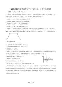 2025-2026學(xué)年青海省西寧二中高二（上）期中物理試卷（含答案）