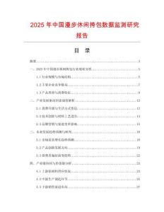 2025年中国漫步休闲挎包数据监测研究报告