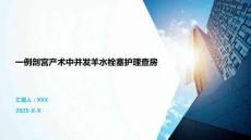 一例剖宮產(chǎn)術(shù)中并發(fā)羊水栓塞護(hù)理查房