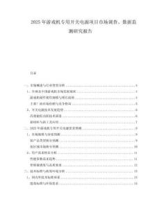 2025年游戲機專用開關(guān)電源項目市場調(diào)查、數(shù)據(jù)監(jiān)測研究報告