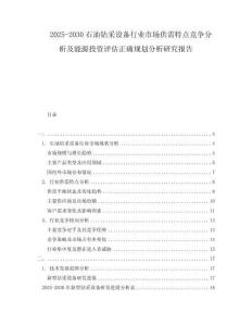 2025-2030石油鉆采設(shè)備行業(yè)市場(chǎng)供需特點(diǎn)競(jìng)爭(zhēng)分析及能源投資評(píng)估正確規(guī)劃分析研究報(bào)告