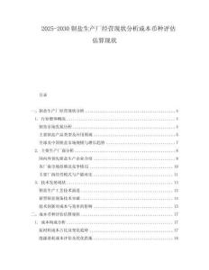 2025-2030鋇鹽生產廠經營現狀分析成本幣種評估估算現狀