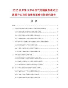 2025及未來5年中國氣動隔膜泵袋式過濾器行業投資前景及策略咨詢研究報告