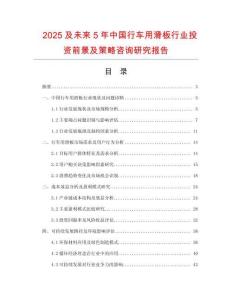 2025及未來(lái)5年中國(guó)行車用滑板行業(yè)投資前景及策略咨詢研究報(bào)告