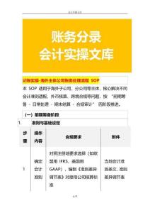 記賬實(shí)操-海外主體公司賬務(wù)處理流程 SOP