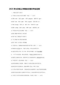 2025年九年級上學期語文期末考試試卷含答案