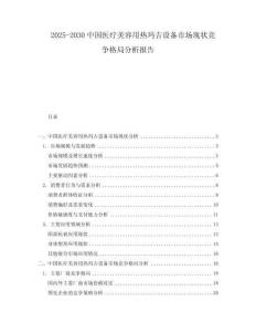 2025-2030中國醫(yī)療美容用熱瑪吉設備市場現(xiàn)狀競爭格局分析報告