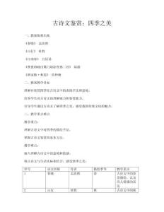 古詩文鑒賞：四季之美