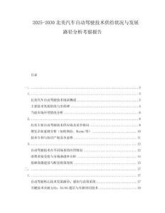2025-2030北美汽车自动驾驶技术供给状况与发展路径分析考察报告